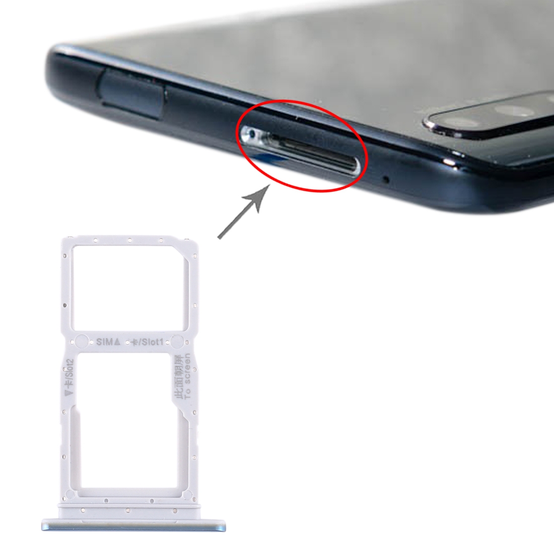 Huawei Honor 9X Baby Blue SIM Card Tray Replacement - Image 4
