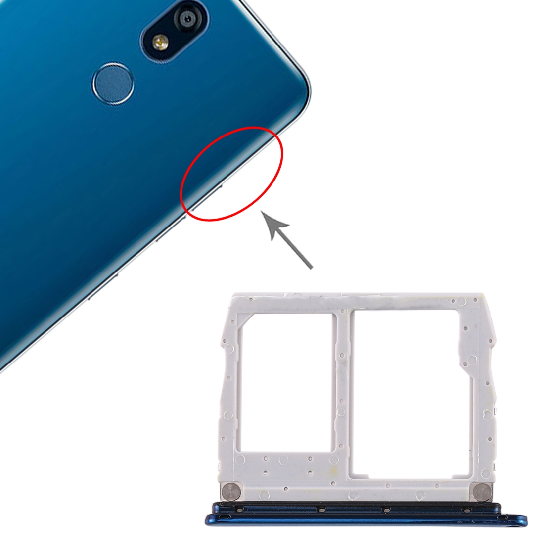 LG K40 Blue SIM Card Tray Micro SD Tray Replacement - Image 4
