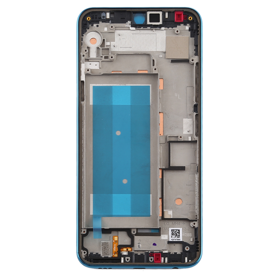 LG K50 front housing LCD frame blue