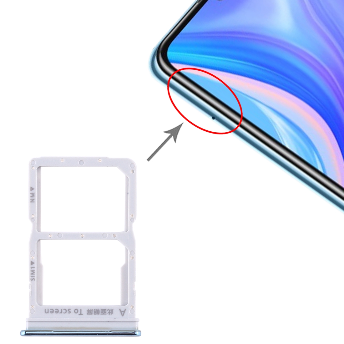 Huawei Enjoy 10s Blue SIM Card Tray Replacement - Image 4