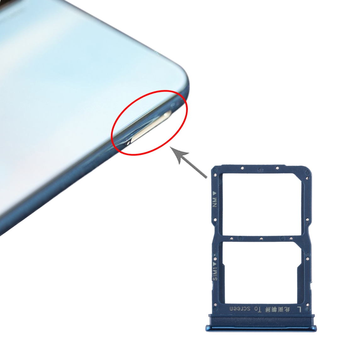 Huawei Honor 20 Lite Blue SIM Card Tray Replacement - Image 4