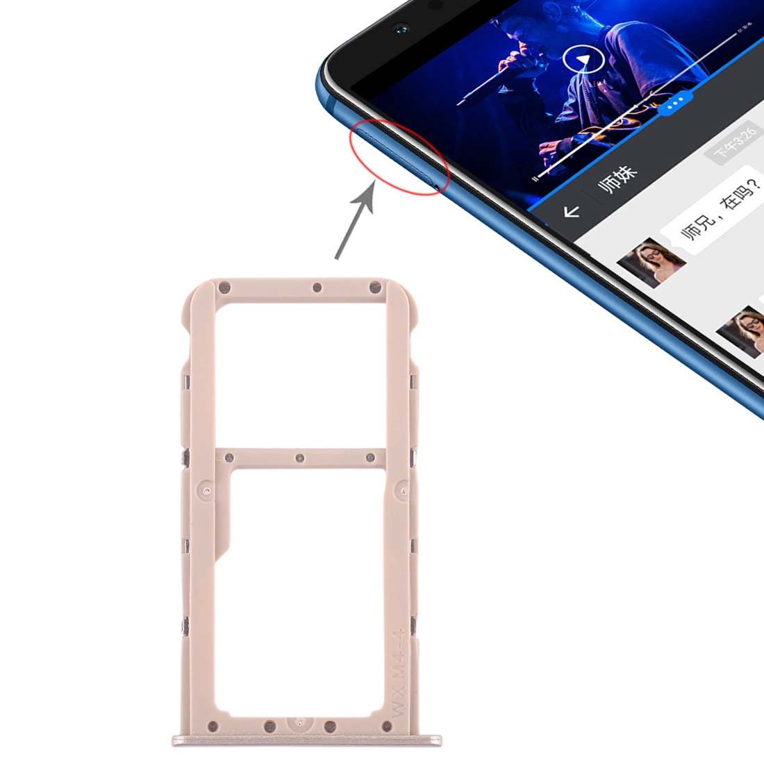 Huawei Honor Play 7X Gold SIM Card Tray Replacement - Image 5
