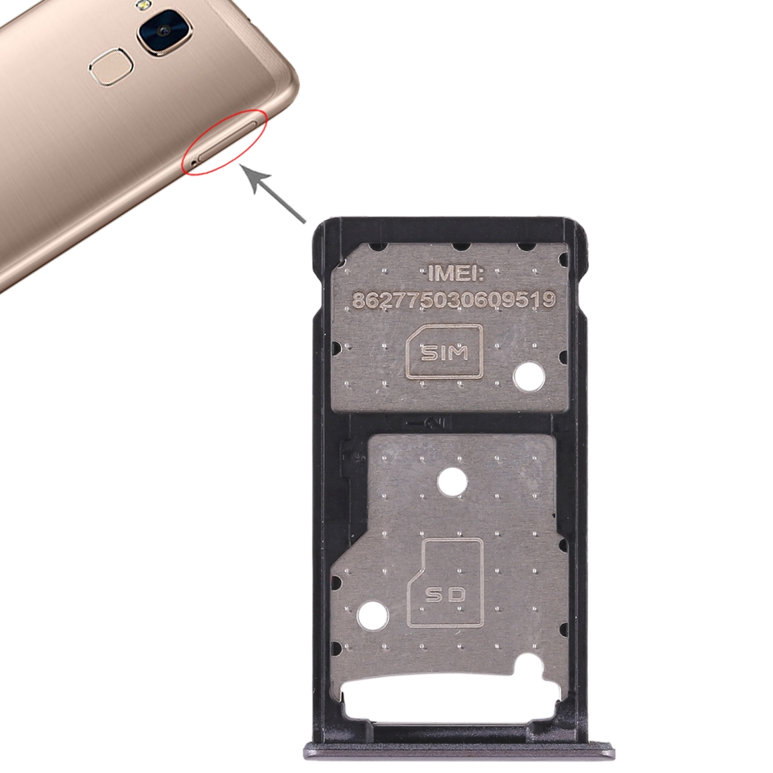 Huawei Honor 5c Grey SIM Card Tray Replacement - Image 5