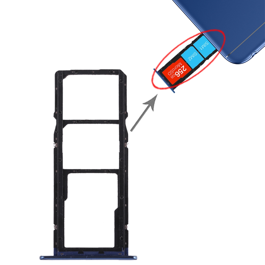 Huawei Honor 7A Blue SIM Card Tray Replacement - Image 5