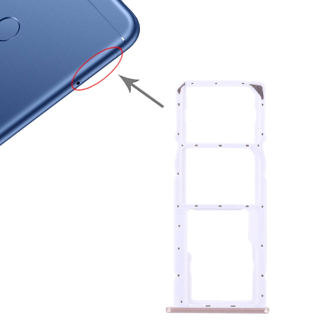 Huawei Honor Play 7C Gold SIM Card Tray Replacement - Image 5