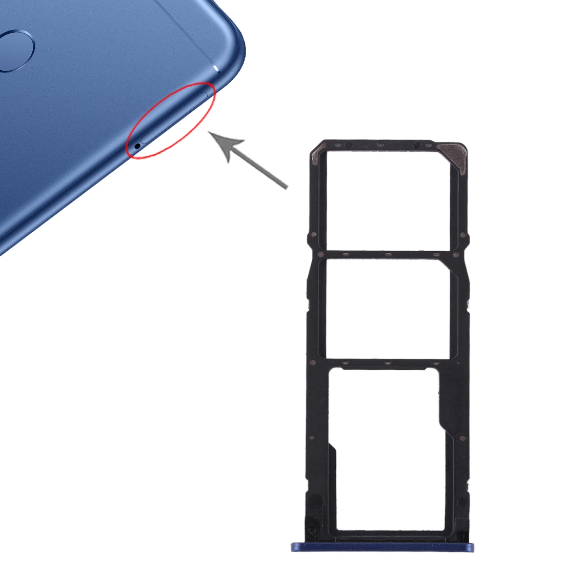 Huawei Honor Play 7C Blue SIM Card Tray Replacement - Image 5
