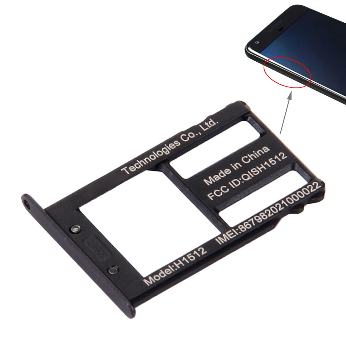 Google Nexus 6P Black SIM Card Tray Replacement - Image 3