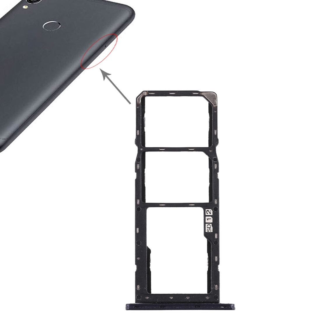 Asus Zenfone Max Pro M1 Black SIM Card Tray Replacement - Image 4