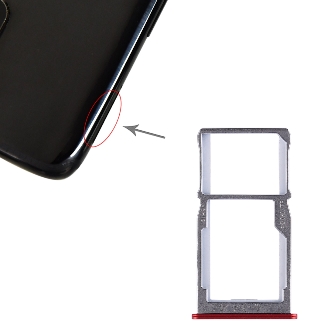 Meizu 15 Red SIM Card Tray Replacement - Image 4