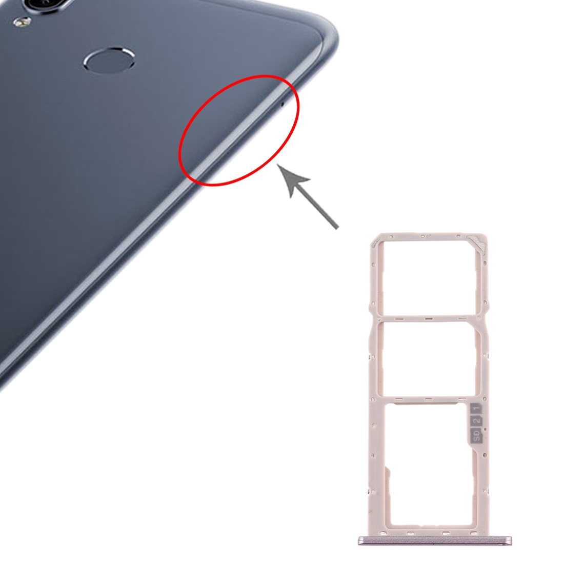 Asus Zenfone Max M2 ZB633KL Gold SIM Card Tray Replacement - Image 4