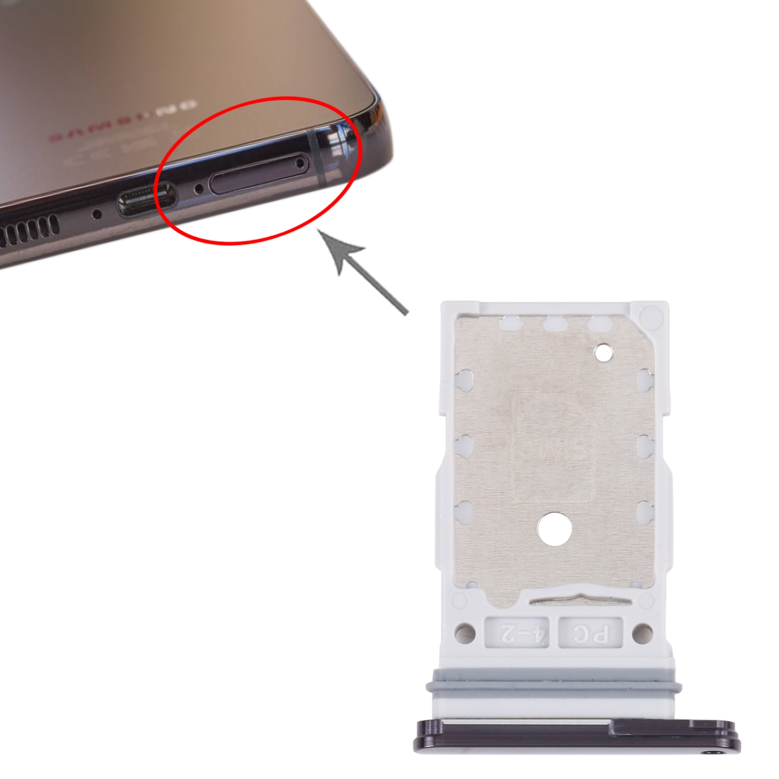 Samsung Galaxy S23 S911B Purple SIM Card Tray Replacement - Image 3
