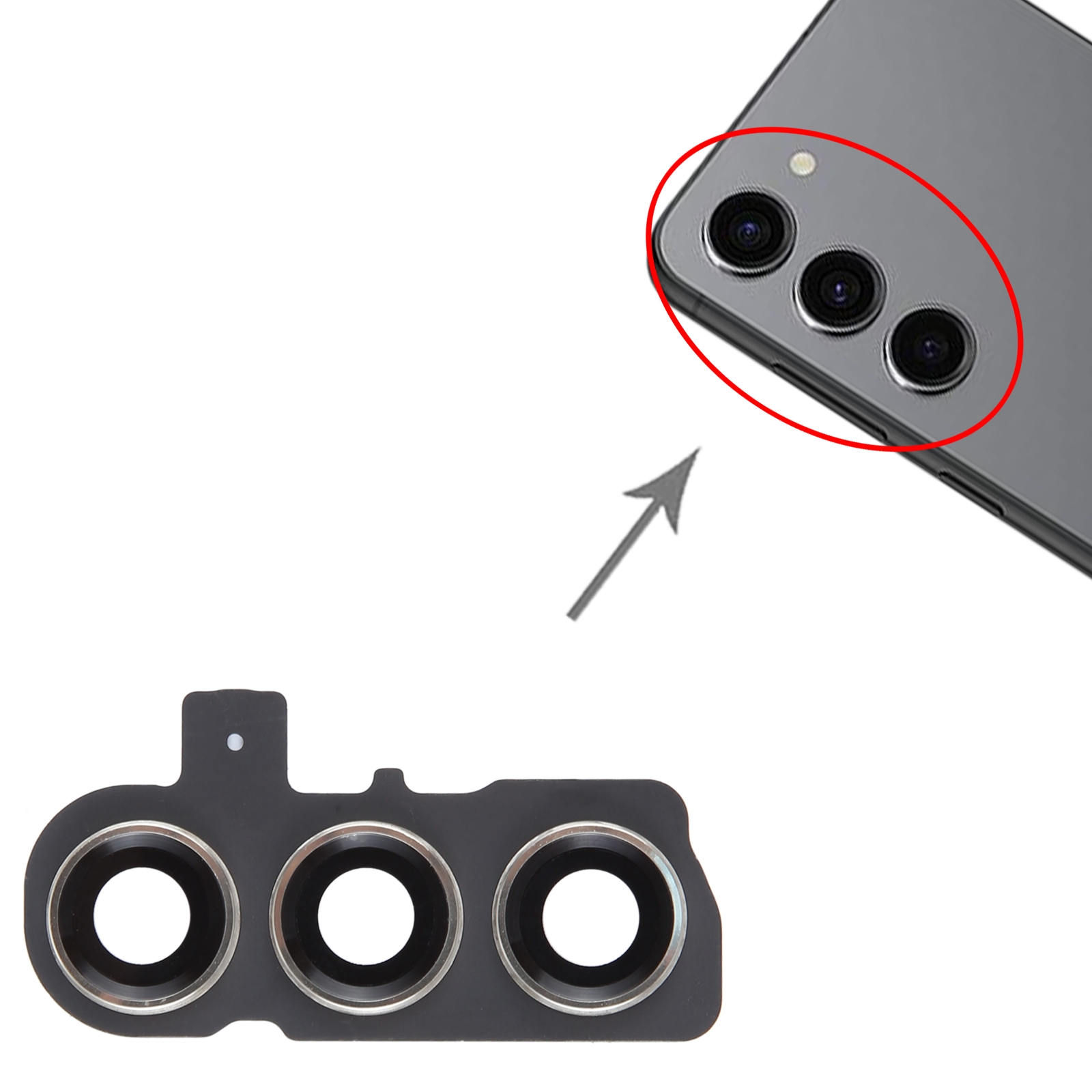 Samsung Galaxy S23+ Silver Camera Lens Cover Replacement - Image 3