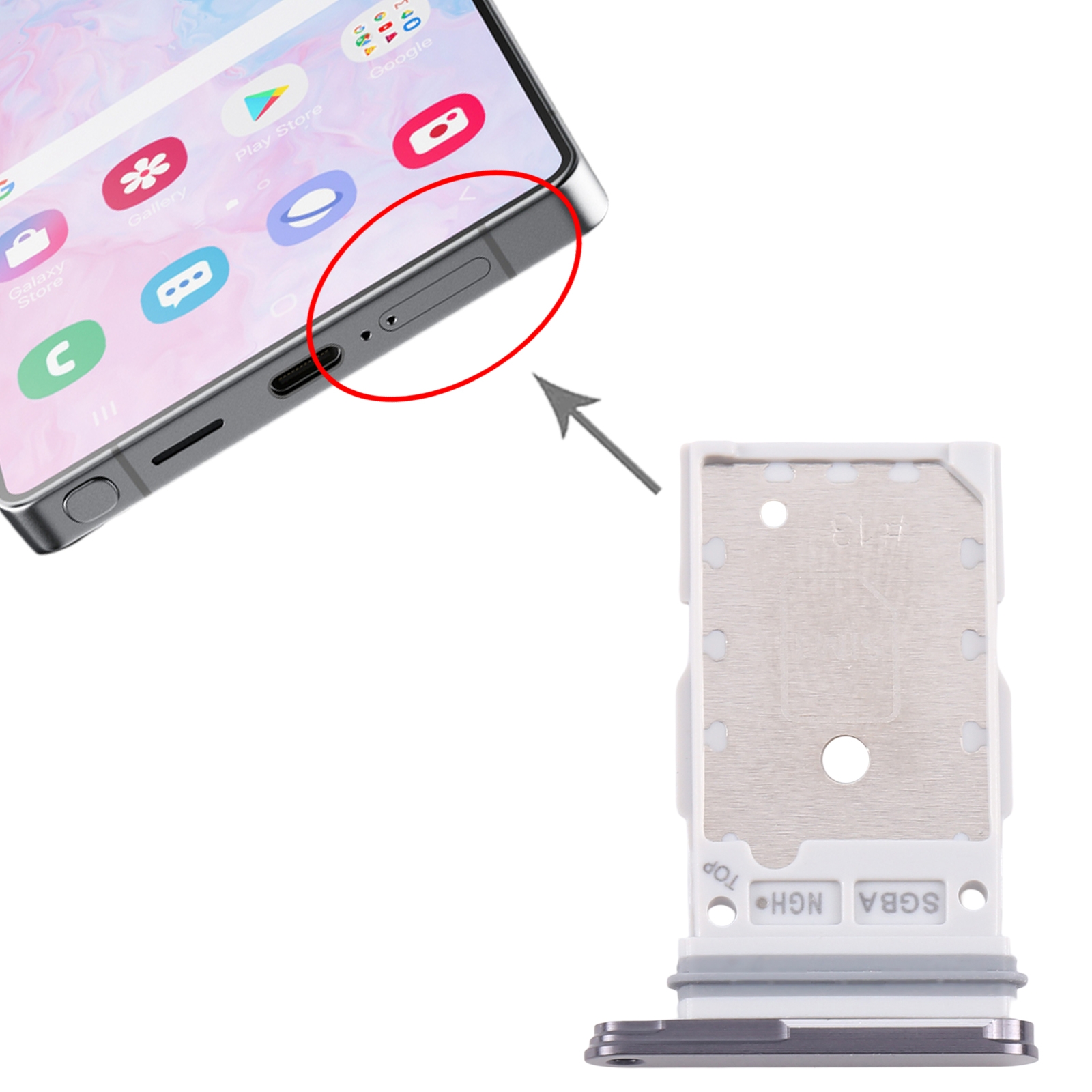 Samsung Galaxy S25 Black SIM Card Tray Replacement - Image 3