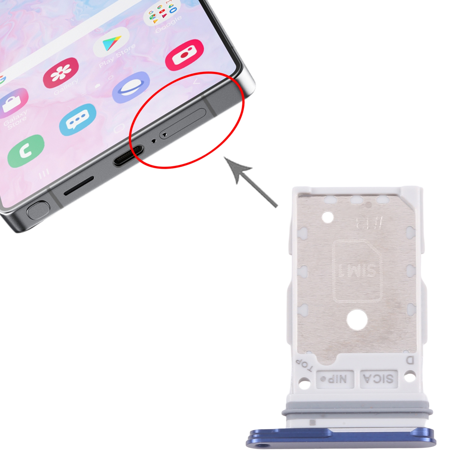 Samsung Galaxy S25 Blue SIM Card Tray Replacement - Image 3