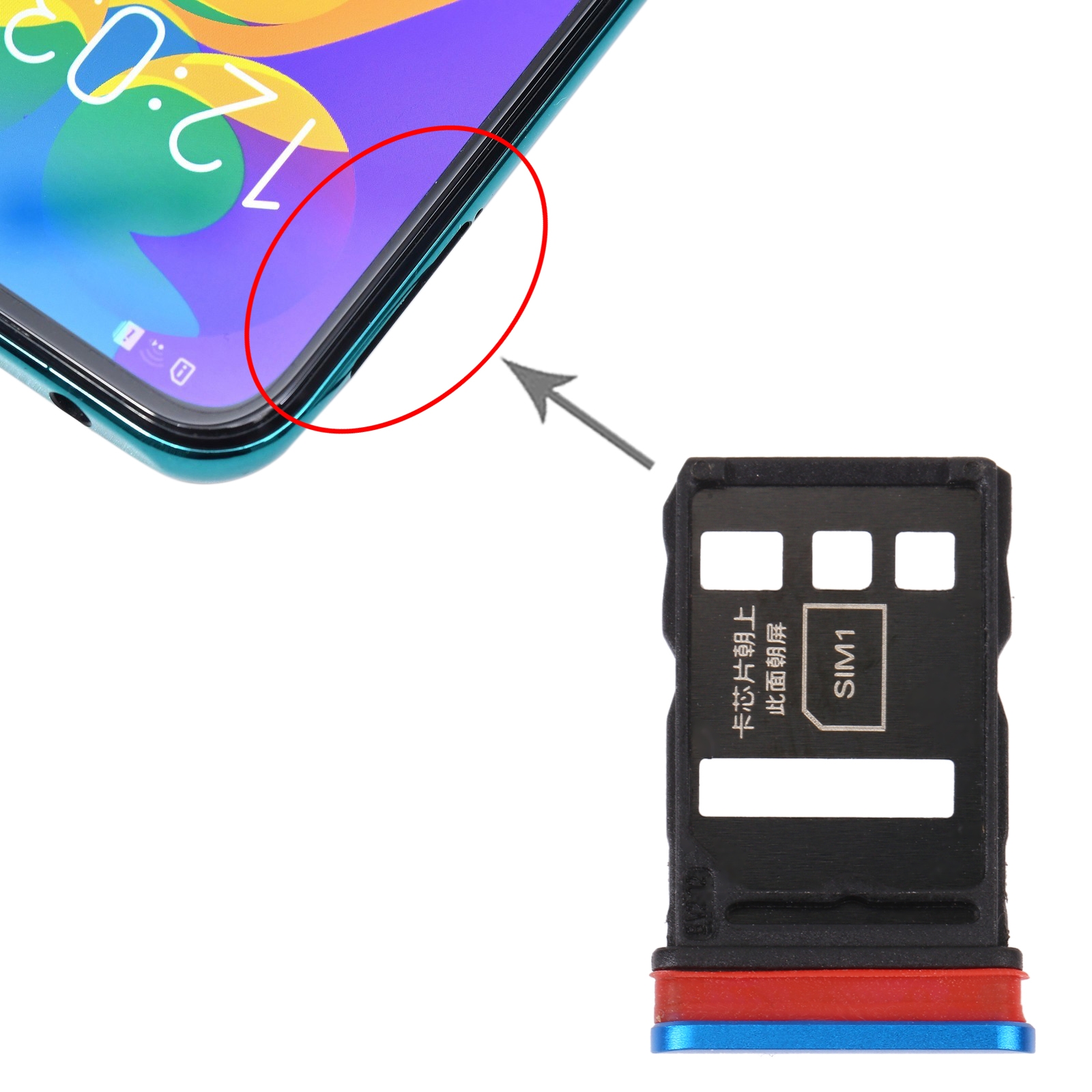 Honor Play4 Pro Blue SIM Card Tray Replacement - Image 3