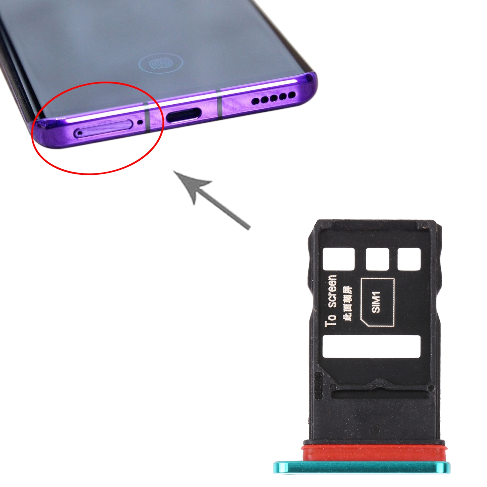 Honor 30 Pro Green SIM Card Tray Replacement - Image 3