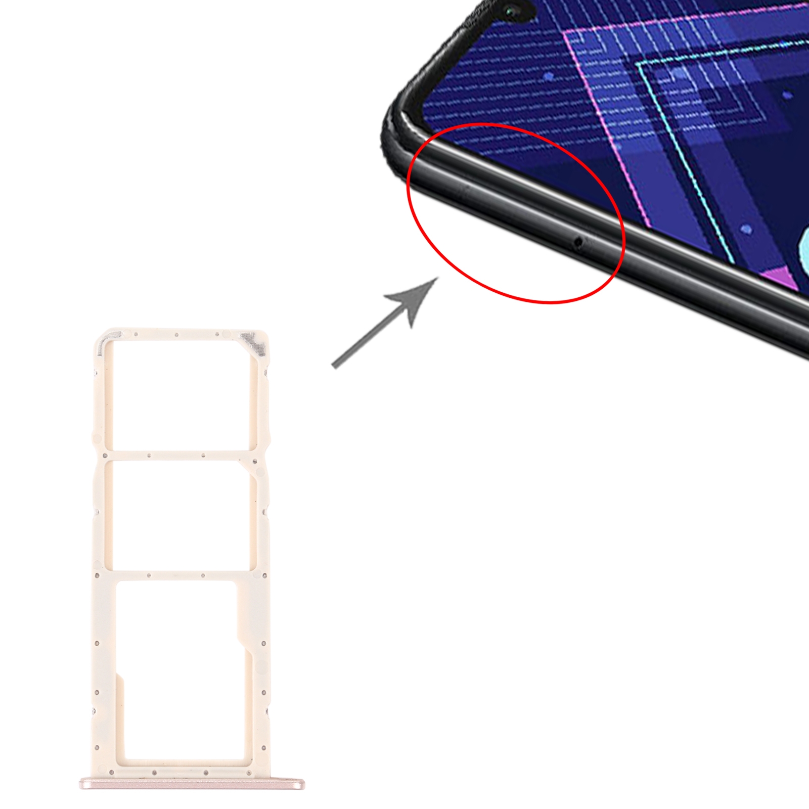 Honor 8A 2020 Gold SIM Card Tray Replacement - Image 3