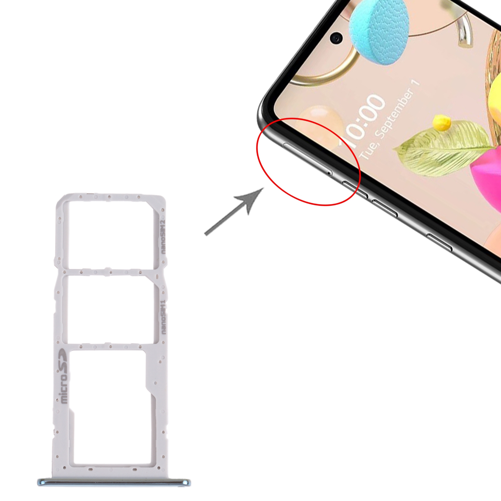 LG K42 K52 Green SIM Card Tray Replacement - Image 3