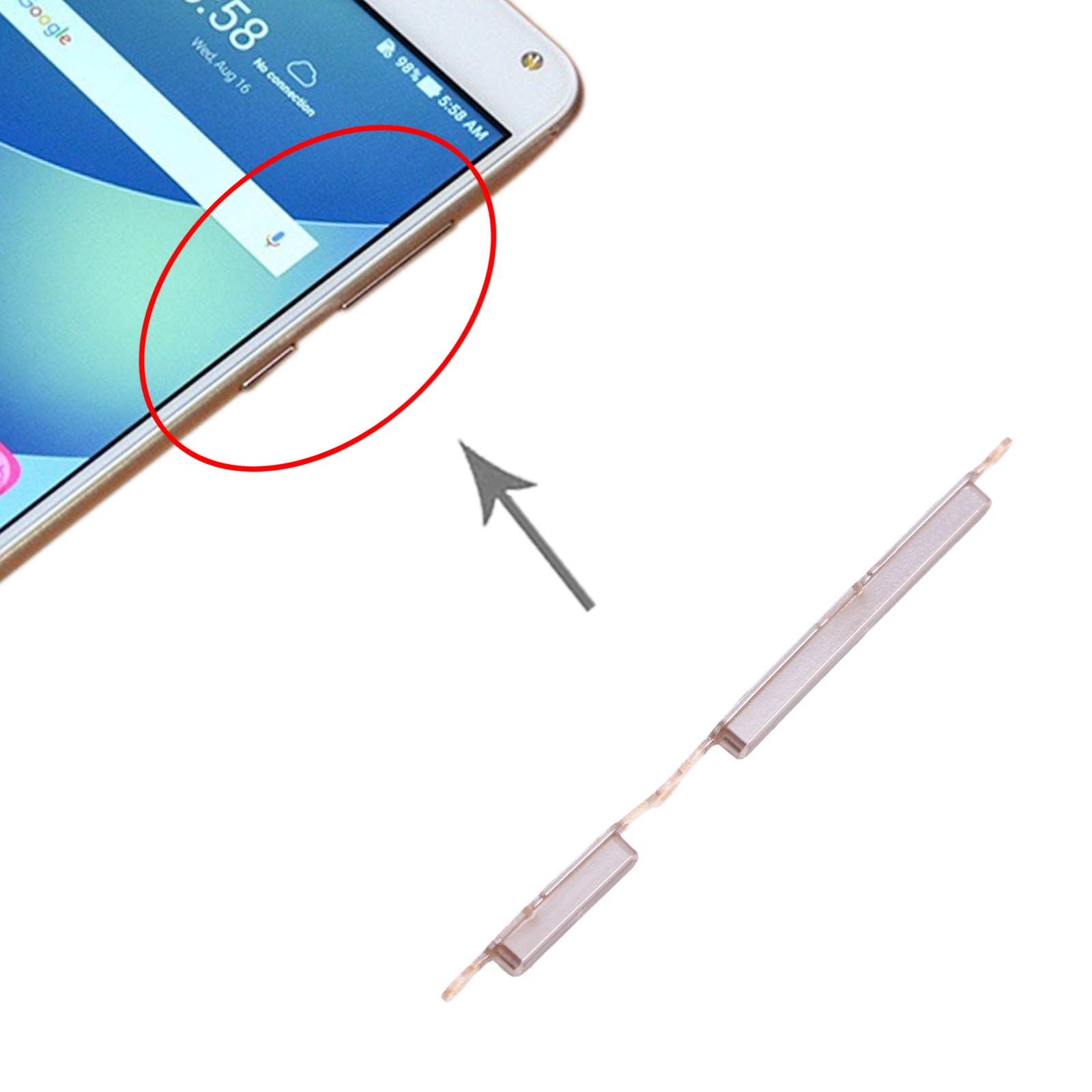 Asus ZenFone 4 Max ZC520KL Silver Power Button Replacement - Image 3