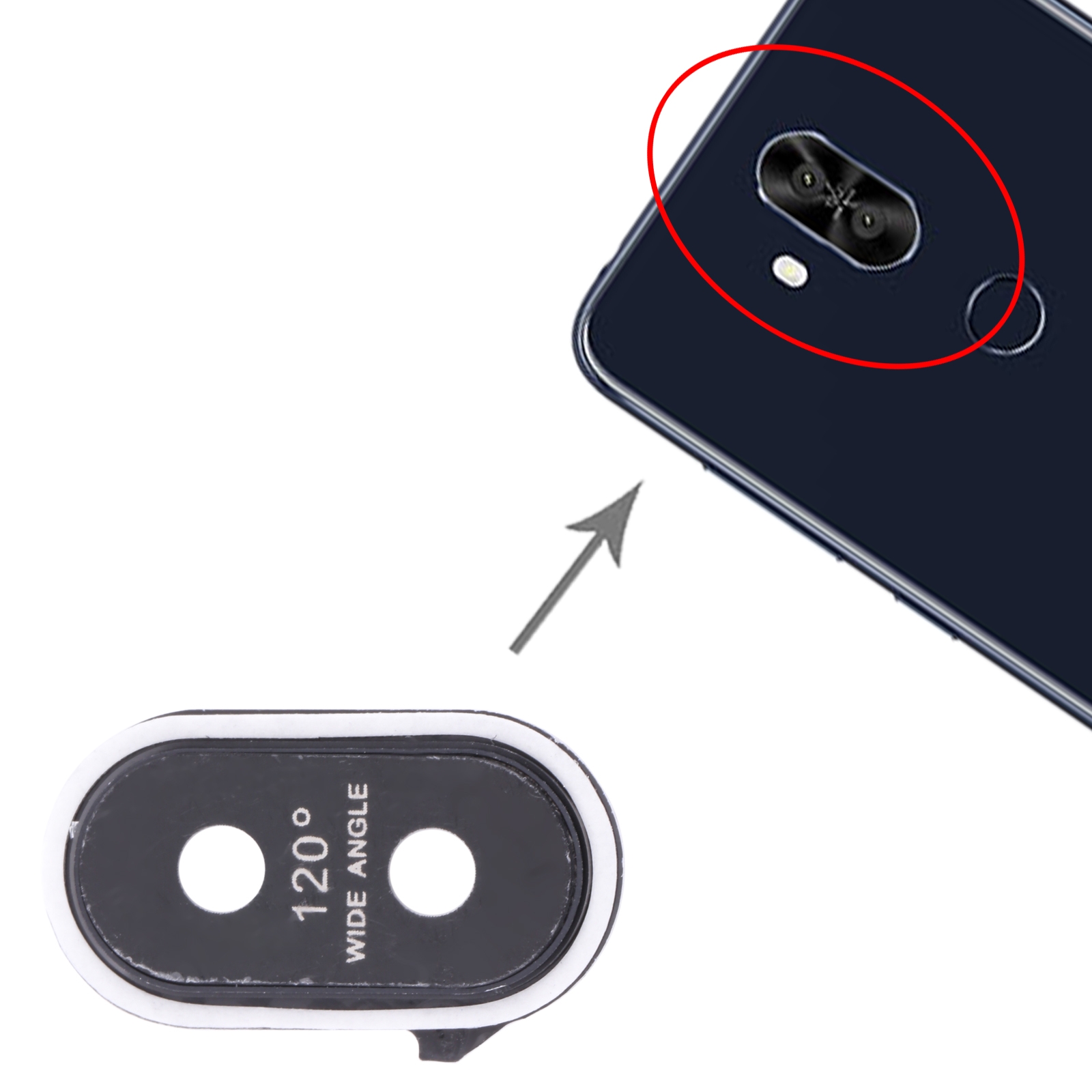 Asus Zenfone 5 Lite ZC600KL Black Camera Lens Cover Replacement - Image 3