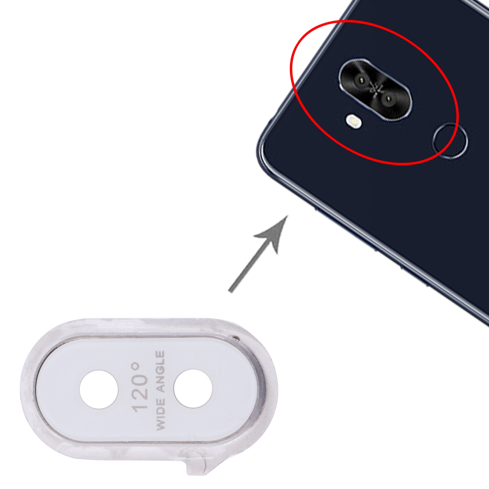 Asus Zenfone 5 Lite ZC600KL White Camera Lens Cover Replacement - Image 3