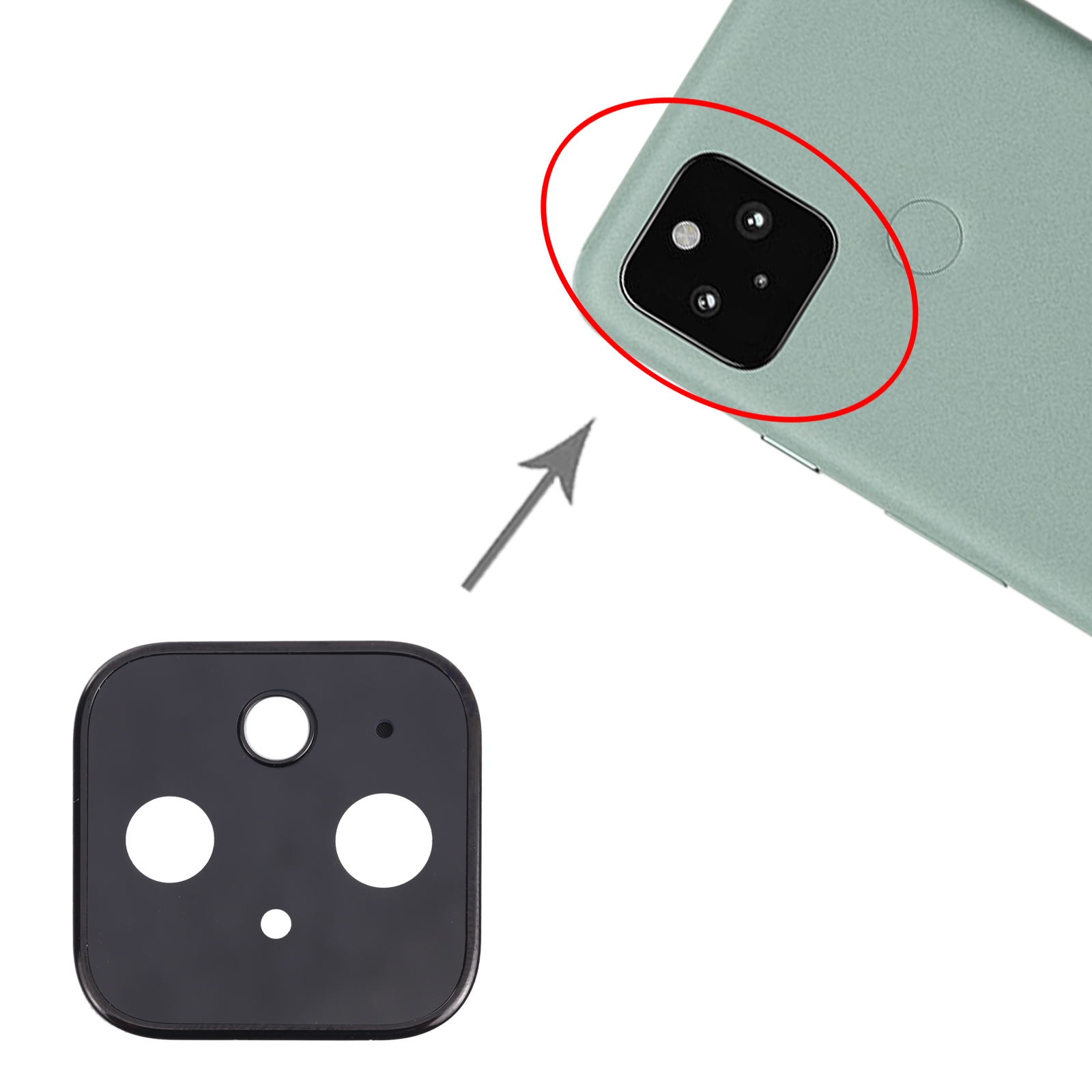 Google Pixel 5 Black Camera Lens Cover Replacement - Image 3
