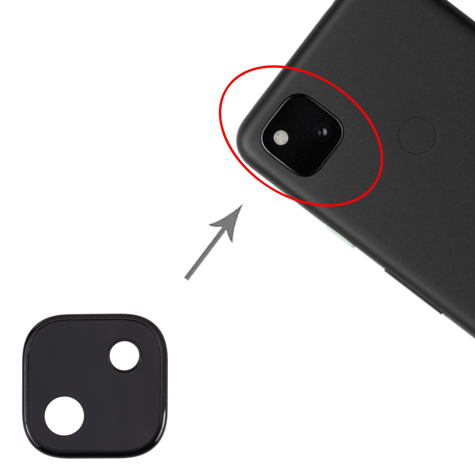 Google Pixel 4a Black Camera Lens Cover Replacement - Image 3