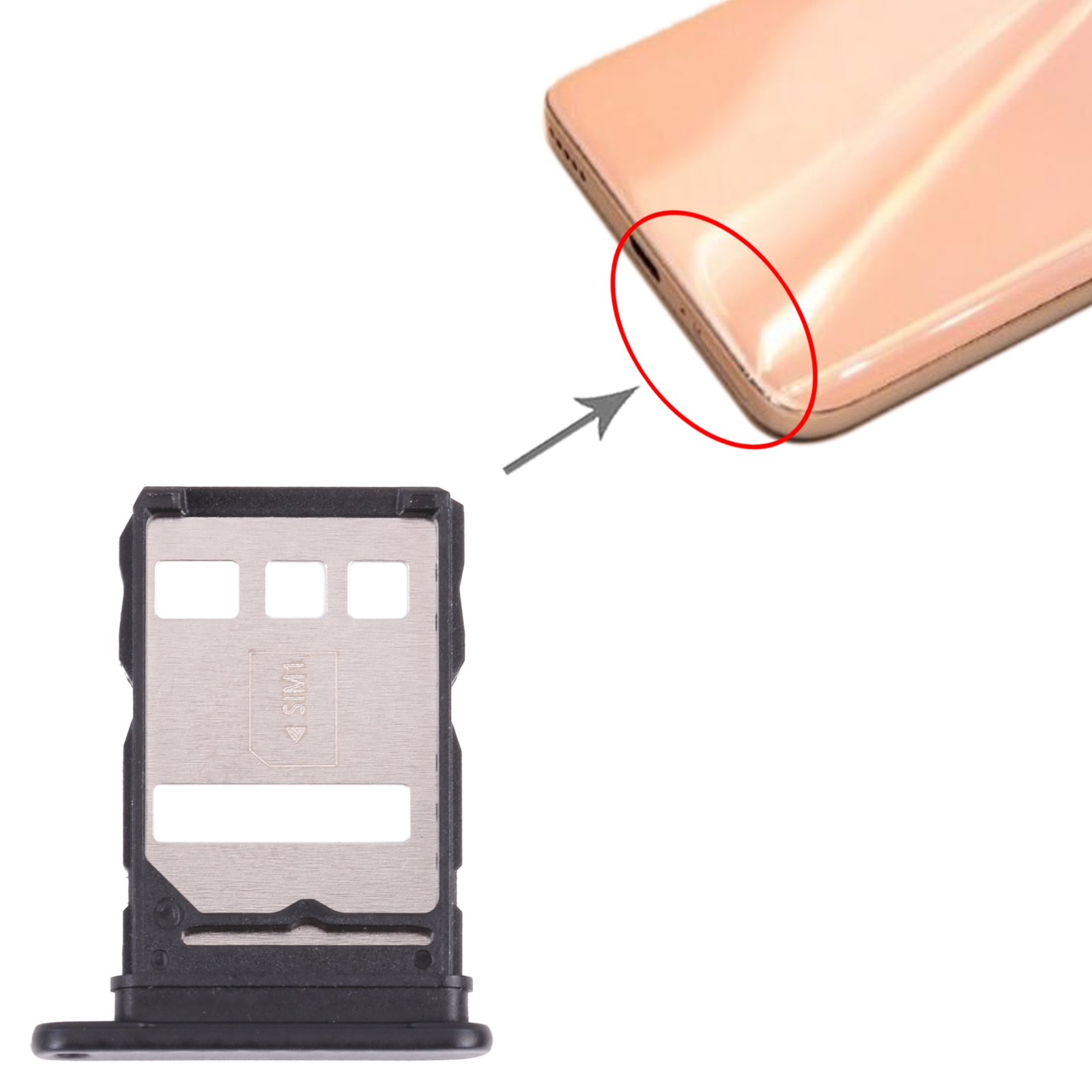 Honor X20 SE Black SIM Card Tray Replacement - Image 3
