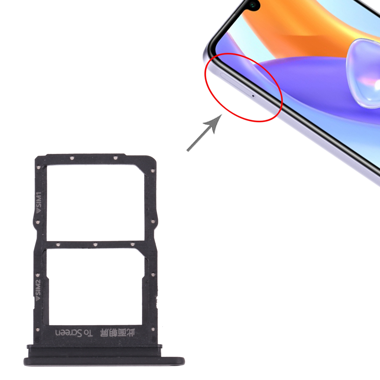Honor Play5 5G Black SIM Card Tray Replacement - Image 3