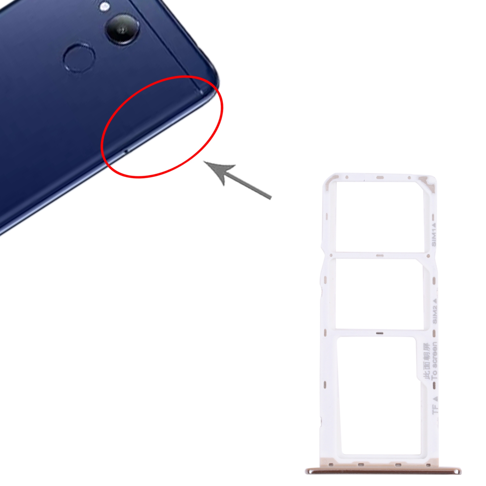 Honor 7A Pro Silver SIM Card Tray Replacement - Image 3