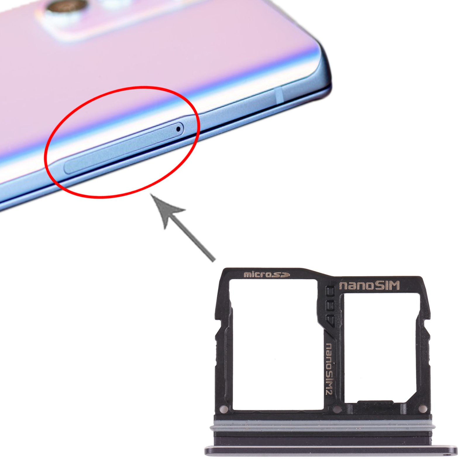 LG Wing 5G Black SIM Card Tray Replacement - Image 3