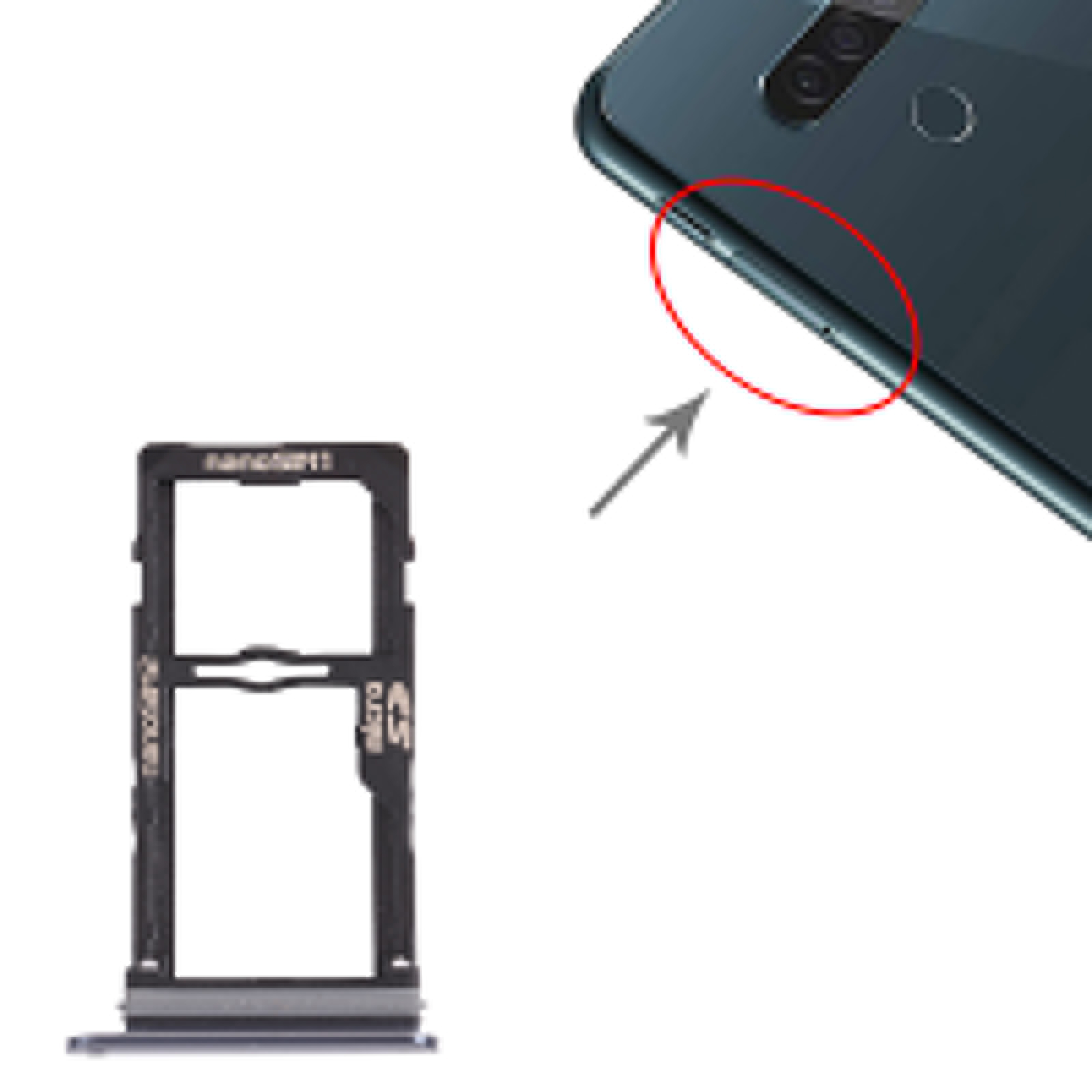 LG G8S ThinQ LMG810 Black SIM Card Tray Replacement - Image 3