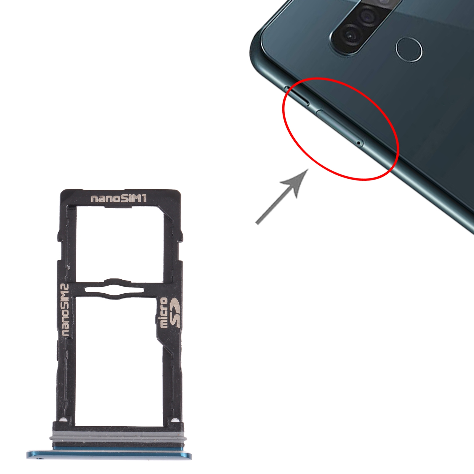 LG G8S ThinQ LMG810 Blue SIM Card Tray Replacement - Image 3