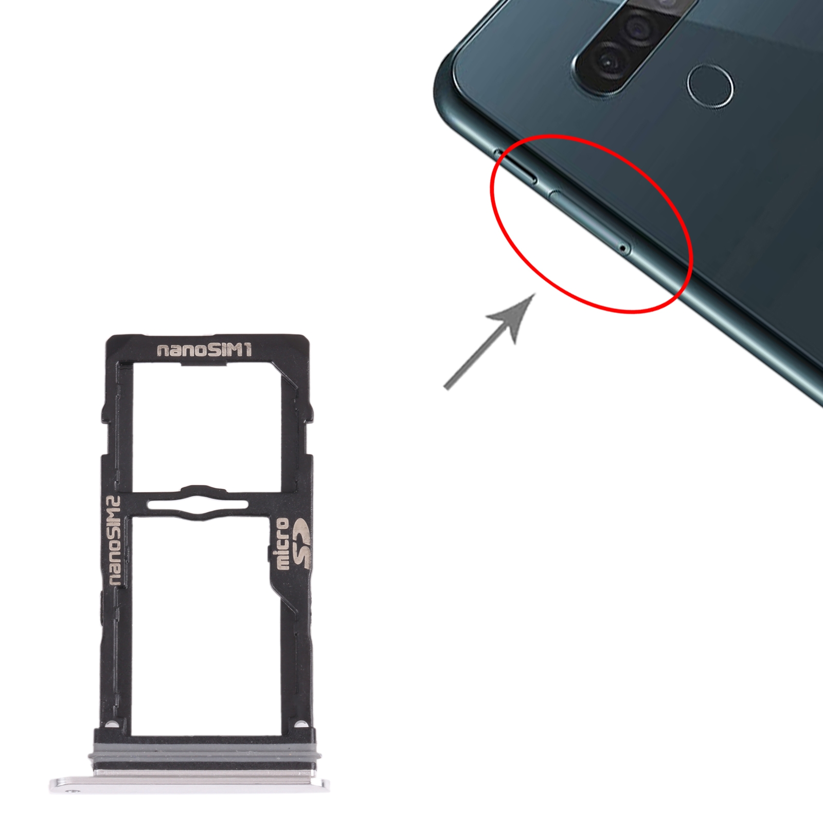 LG G8S ThinQ Silver SIM Card Tray Replacement - Image 3