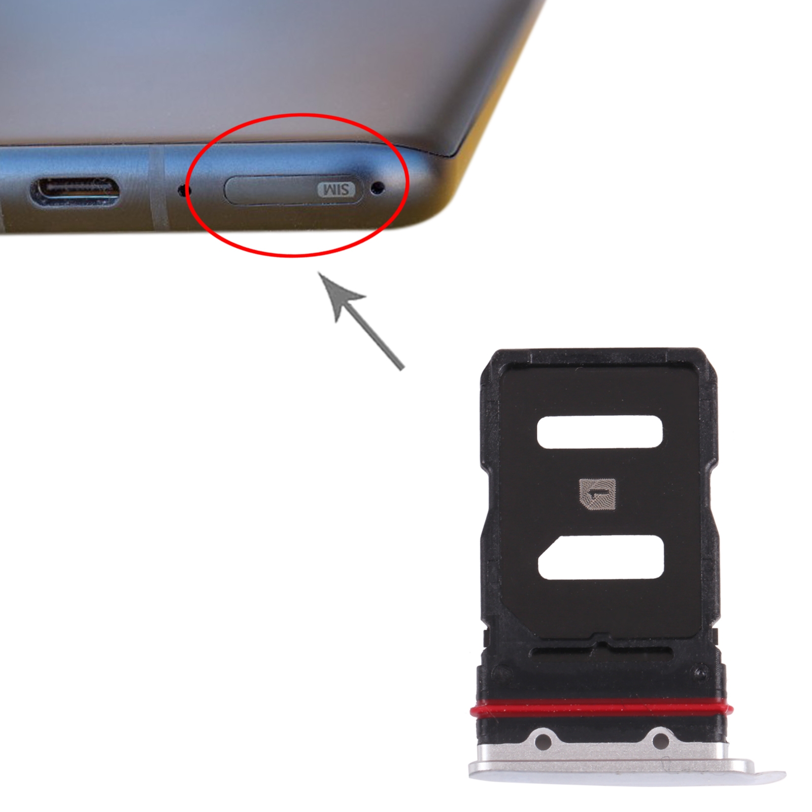 Asus Zenfone 8 ZS590KS Silver SIM Card Tray Replacement - Image 3