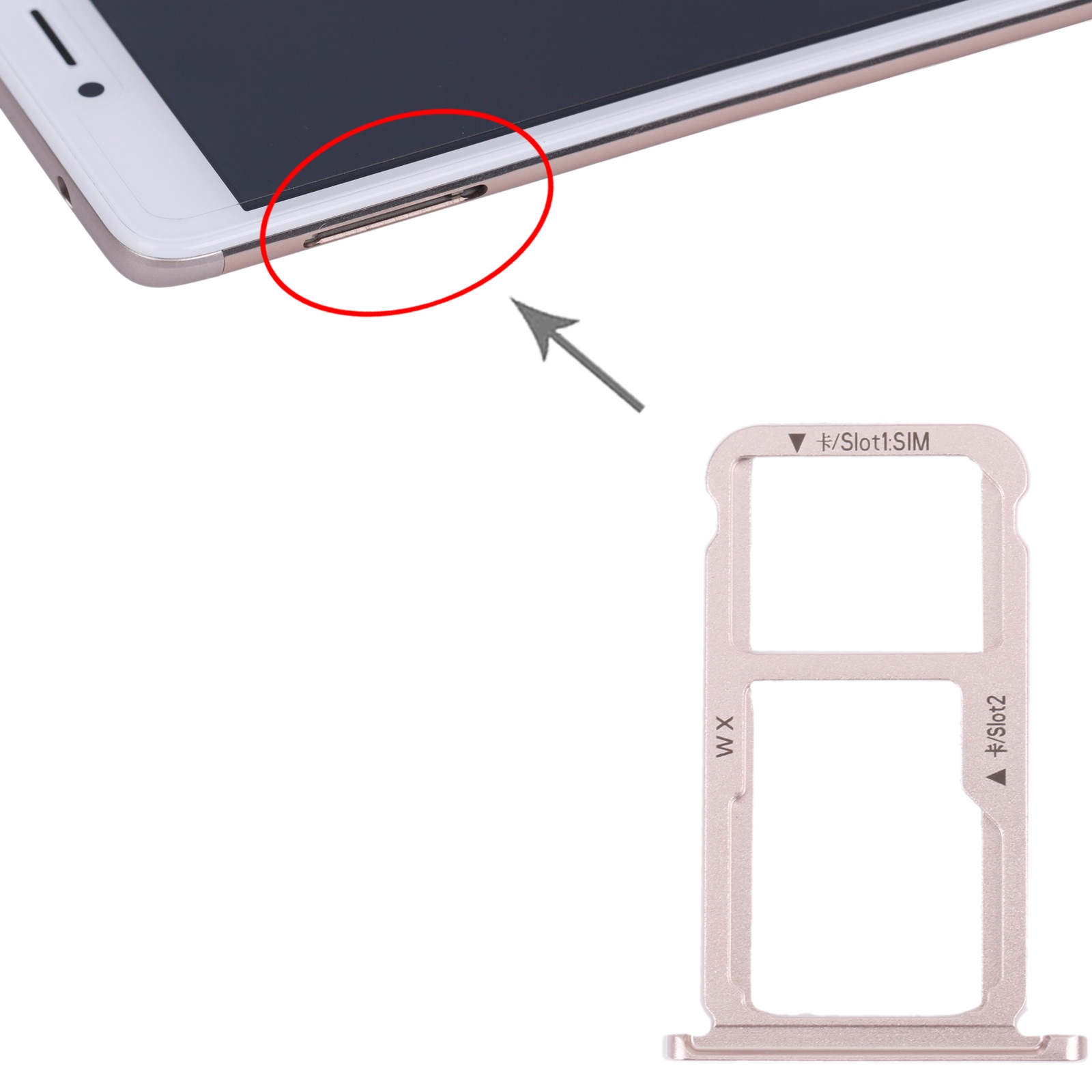 Honor Mate 9 Lite Gold SIM Card Tray Replacement - Image 3