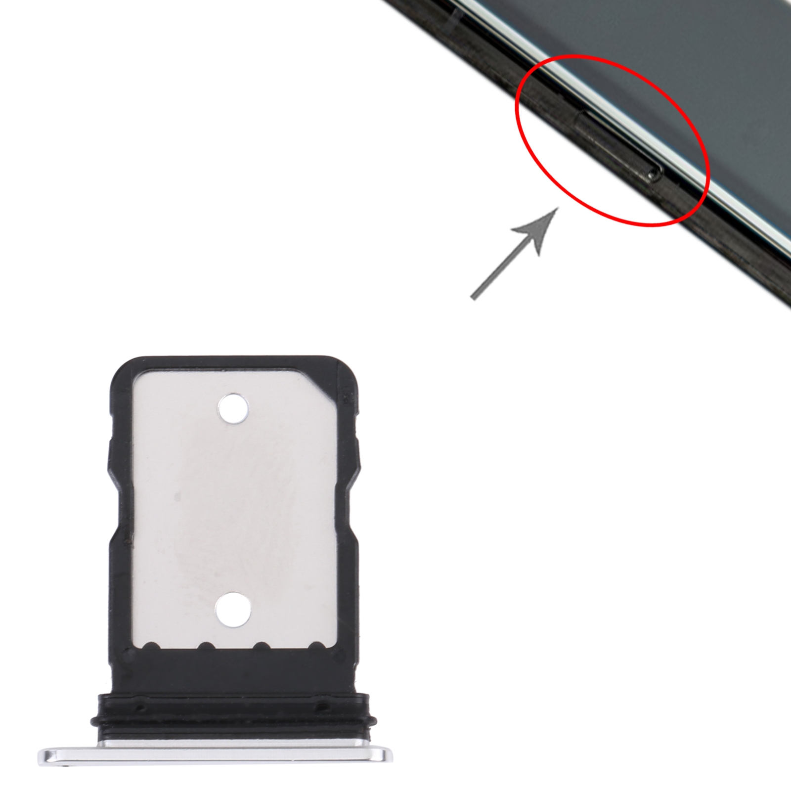 Google Pixel 6 Pro Silver SIM Card Tray Replacement - Image 3