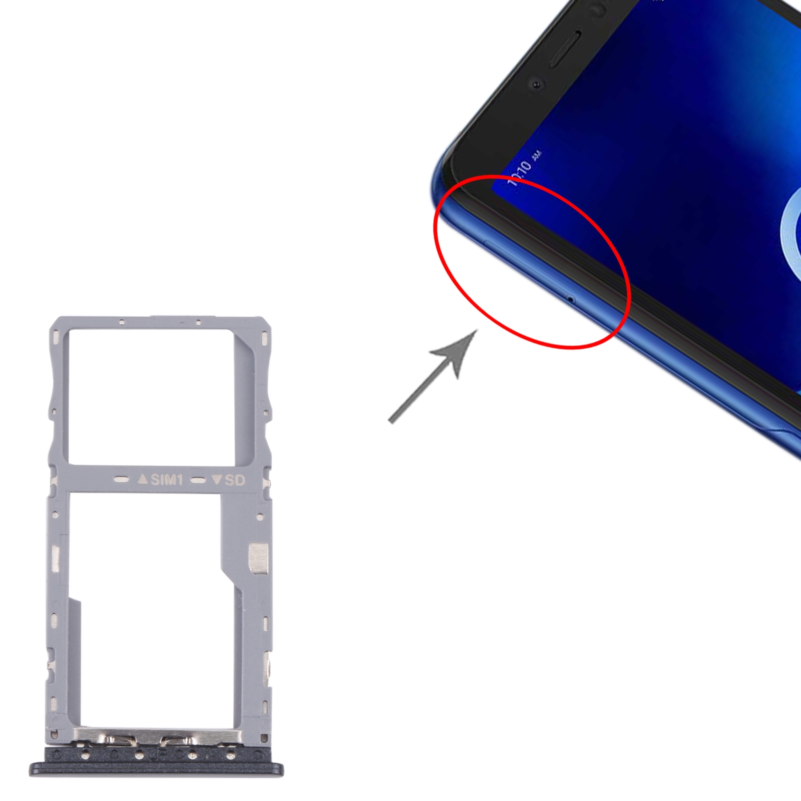T-Mobile REVVL 4+ Grey SIM Card Tray Replacement - Image 3