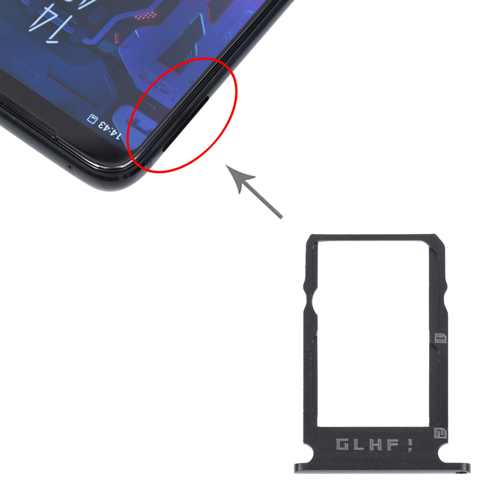 Asus ROG Phone 3 ZS661KS Black SIM Card Tray Replacement - Image 3