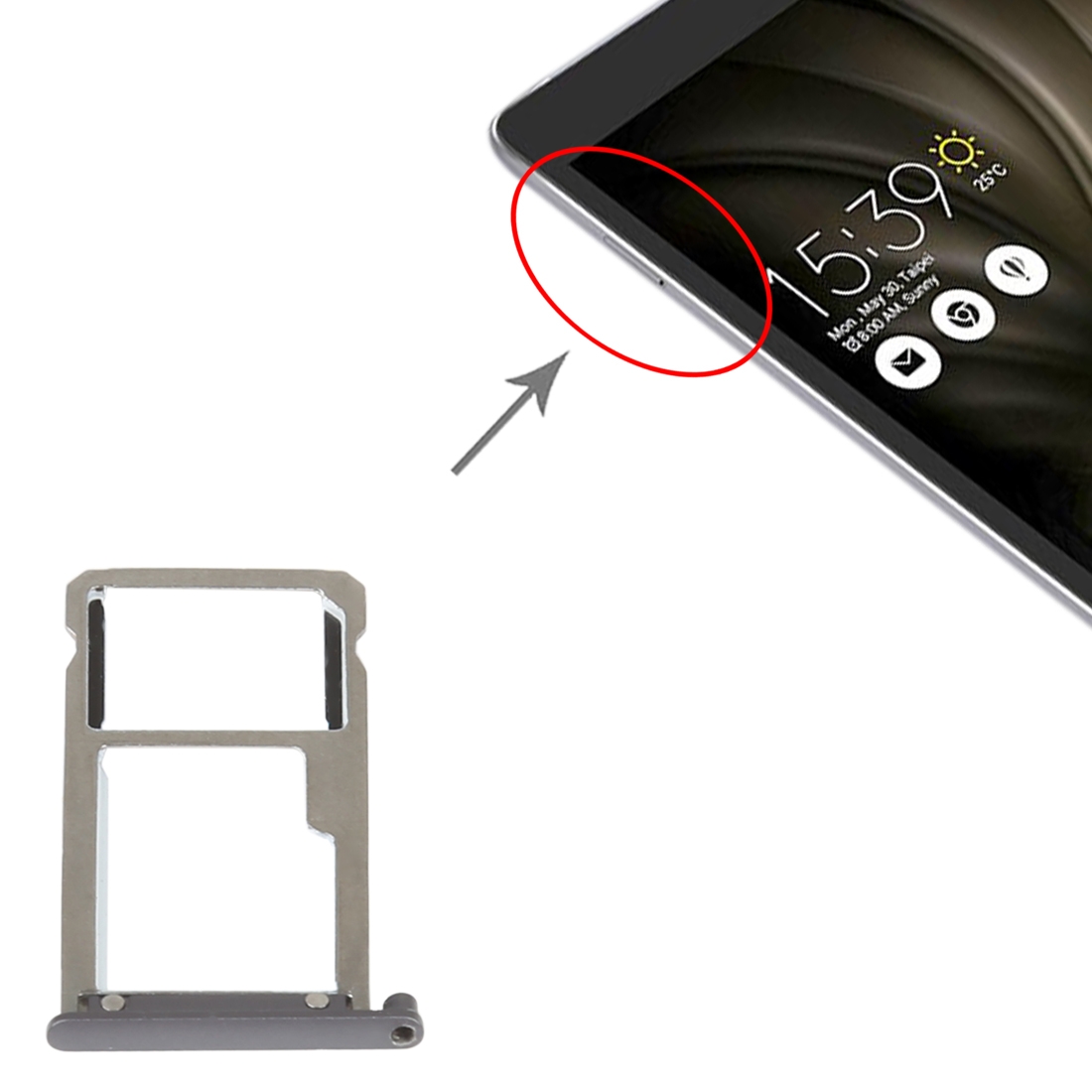 Asus ZenPad 3S 10 Z500KL Grey SIM Card Tray Replacement - Image 3