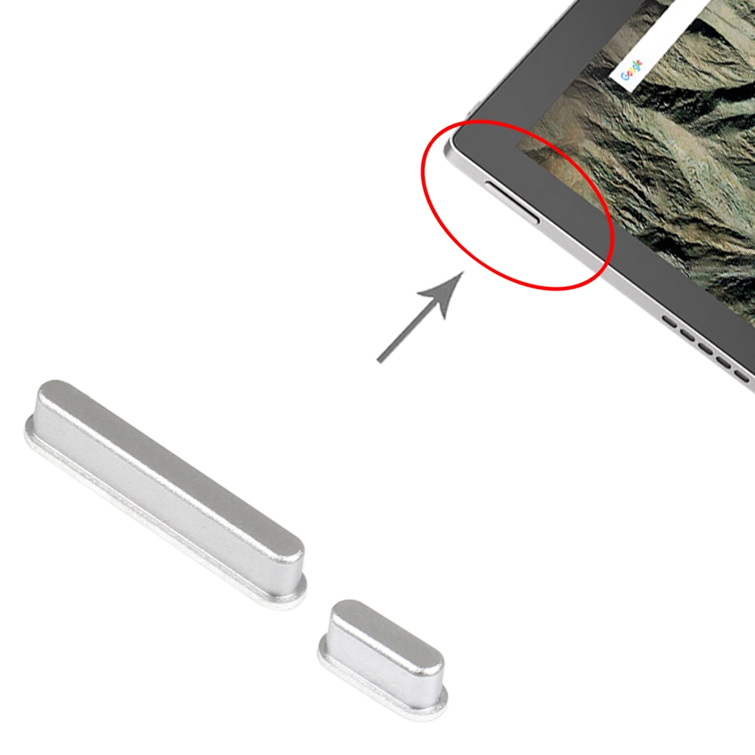 Google Pixel C Silver Power Button Volume Button Replacement - Image 3