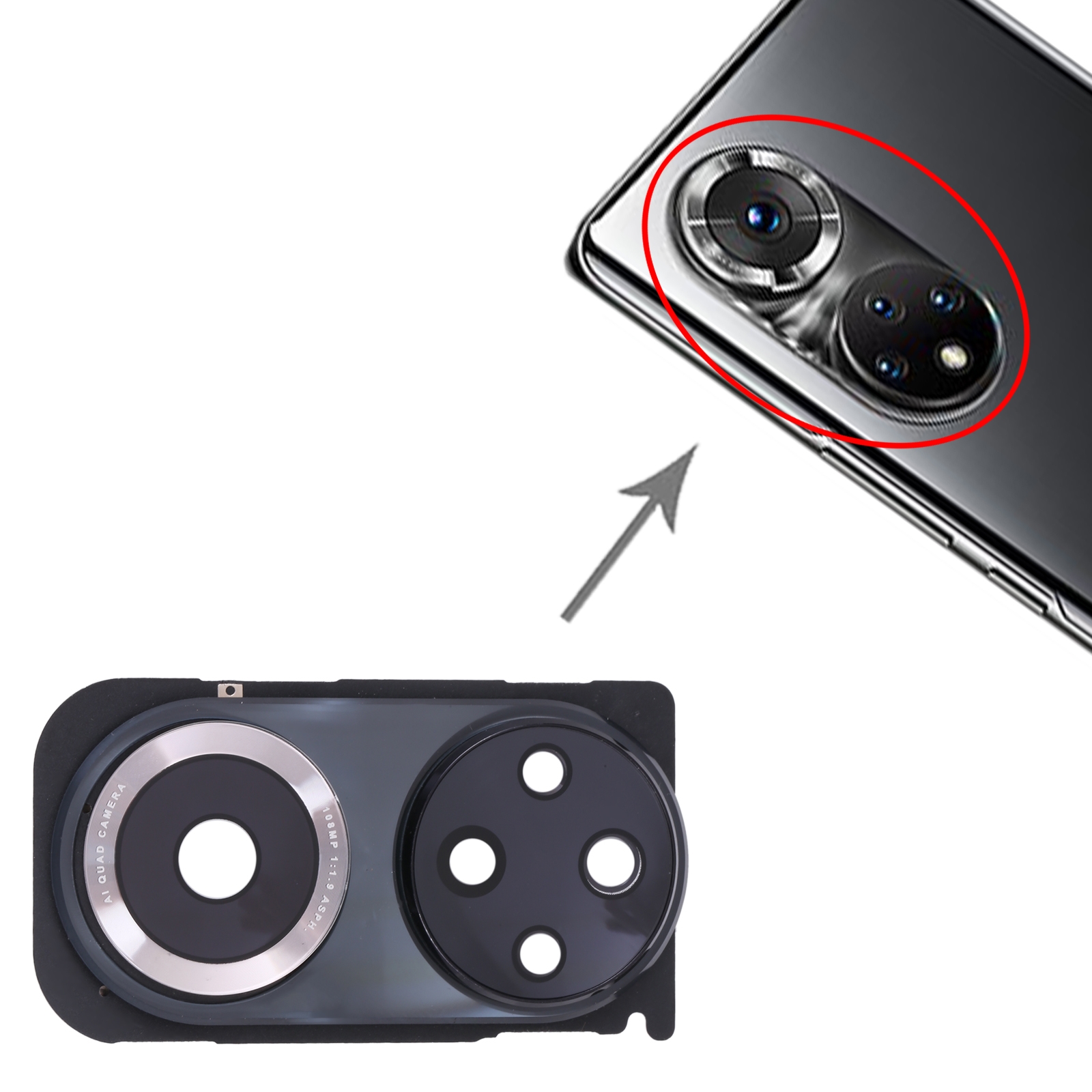 Honor 50 Pro Black Camera Lens Cover Replacement - Image 3