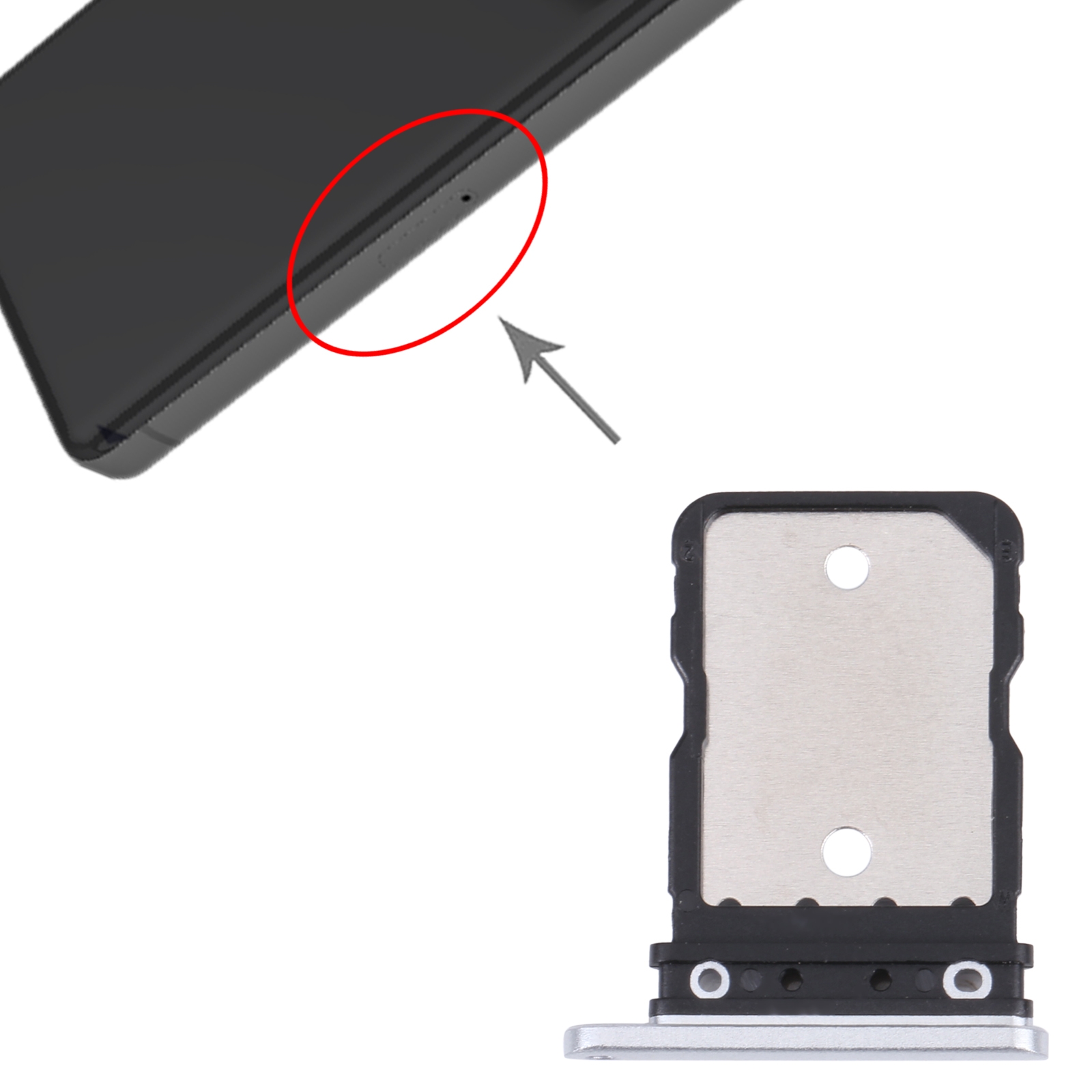 Google Pixel 7 White SIM Card Tray Replacement - Image 3