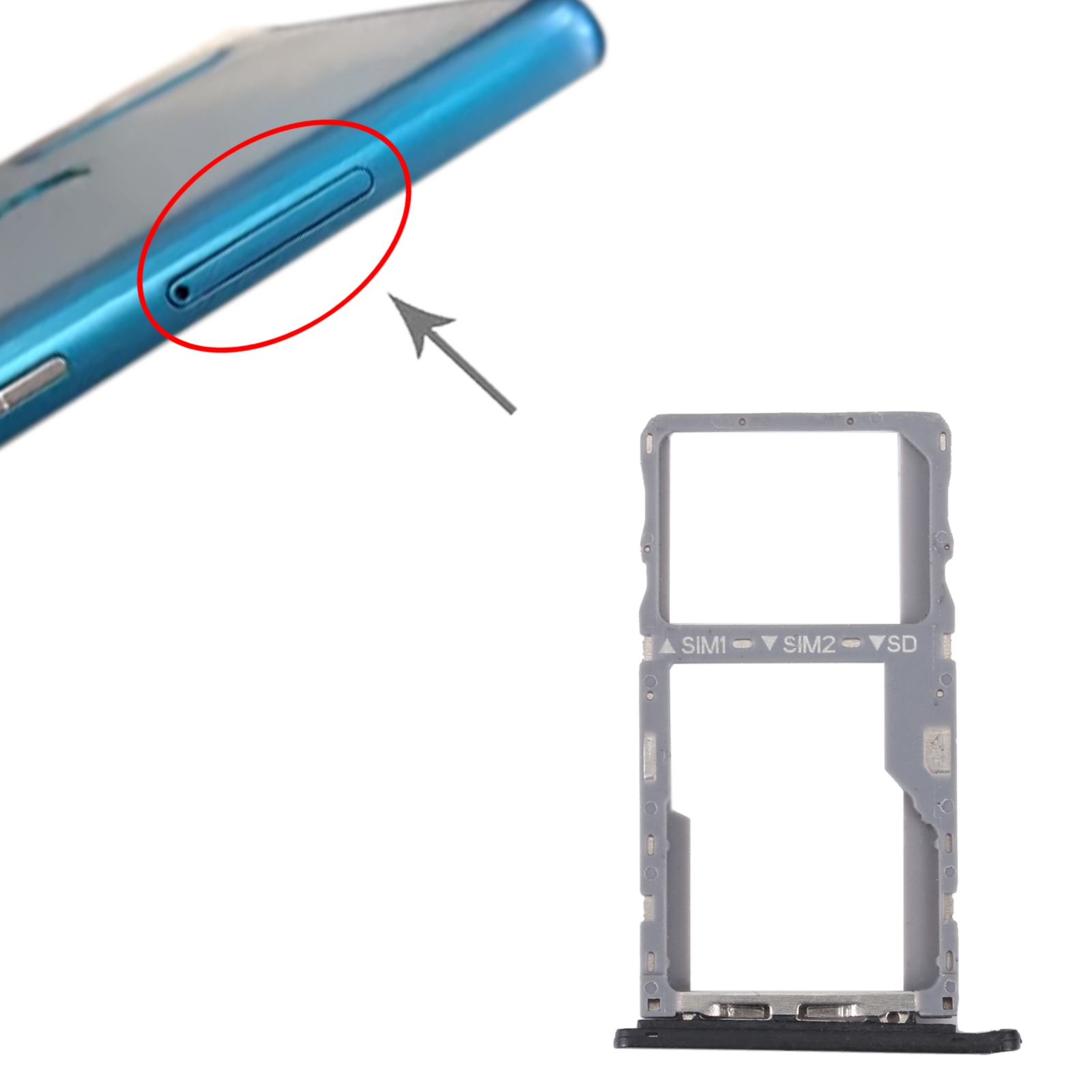 Alcatel 1V 2020 Black SIM Card Tray Replacement - Image 3
