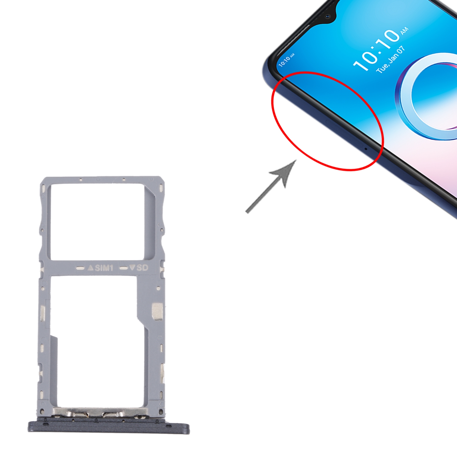Alcatel 3L 2020 Grey SIM Card Tray Replacement - Image 3