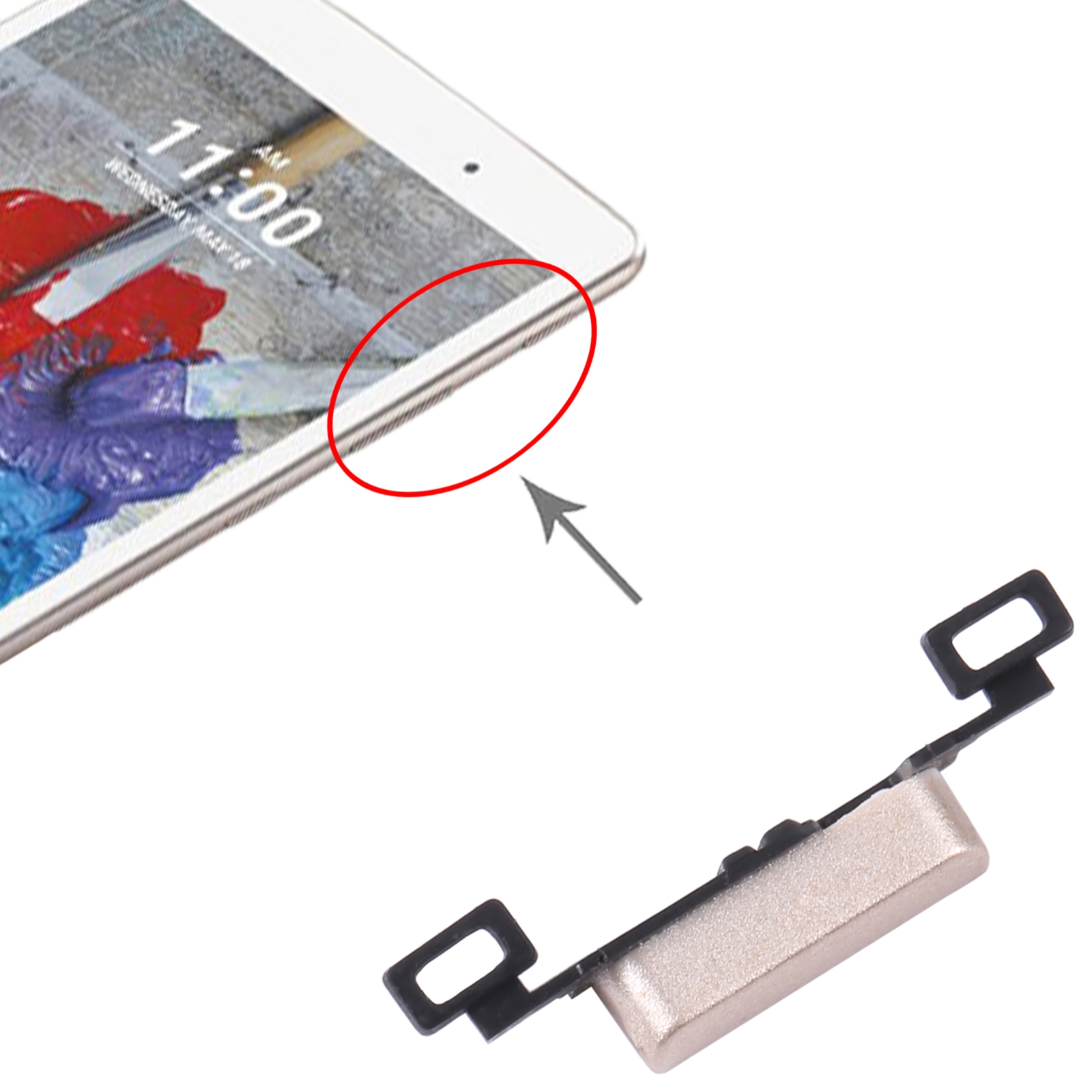 LG G Pad X 8.0 V520 Gold Power Button Replacement - Image 3
