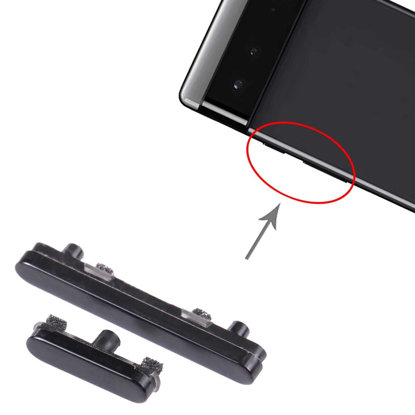 Google Pixel 6 Black Power Button Volume Button Replacement - Image 3