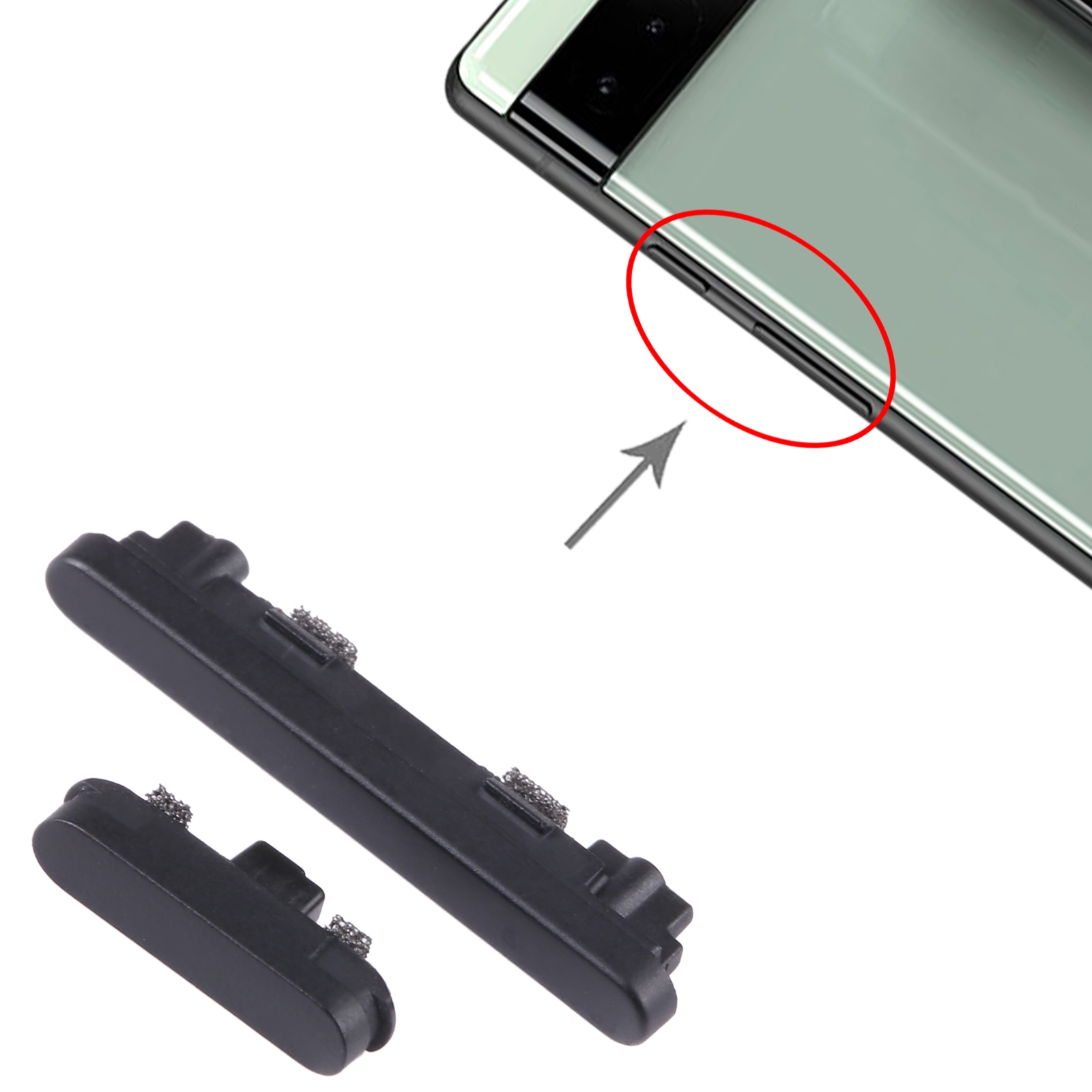 Google Pixel 6A Black Power Button Volume Button Replacement - Image 3