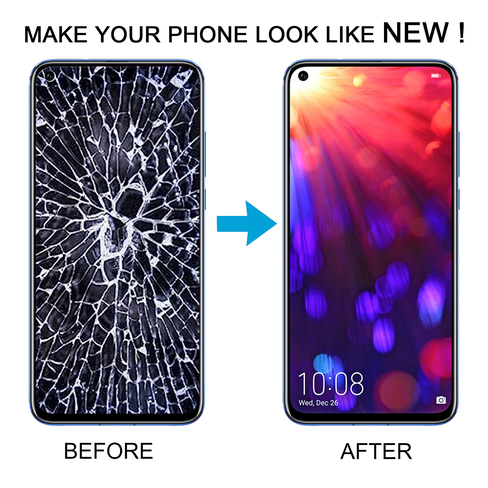 Honor View 20 Blue LCD Screen Assembly Replacement - Image 5