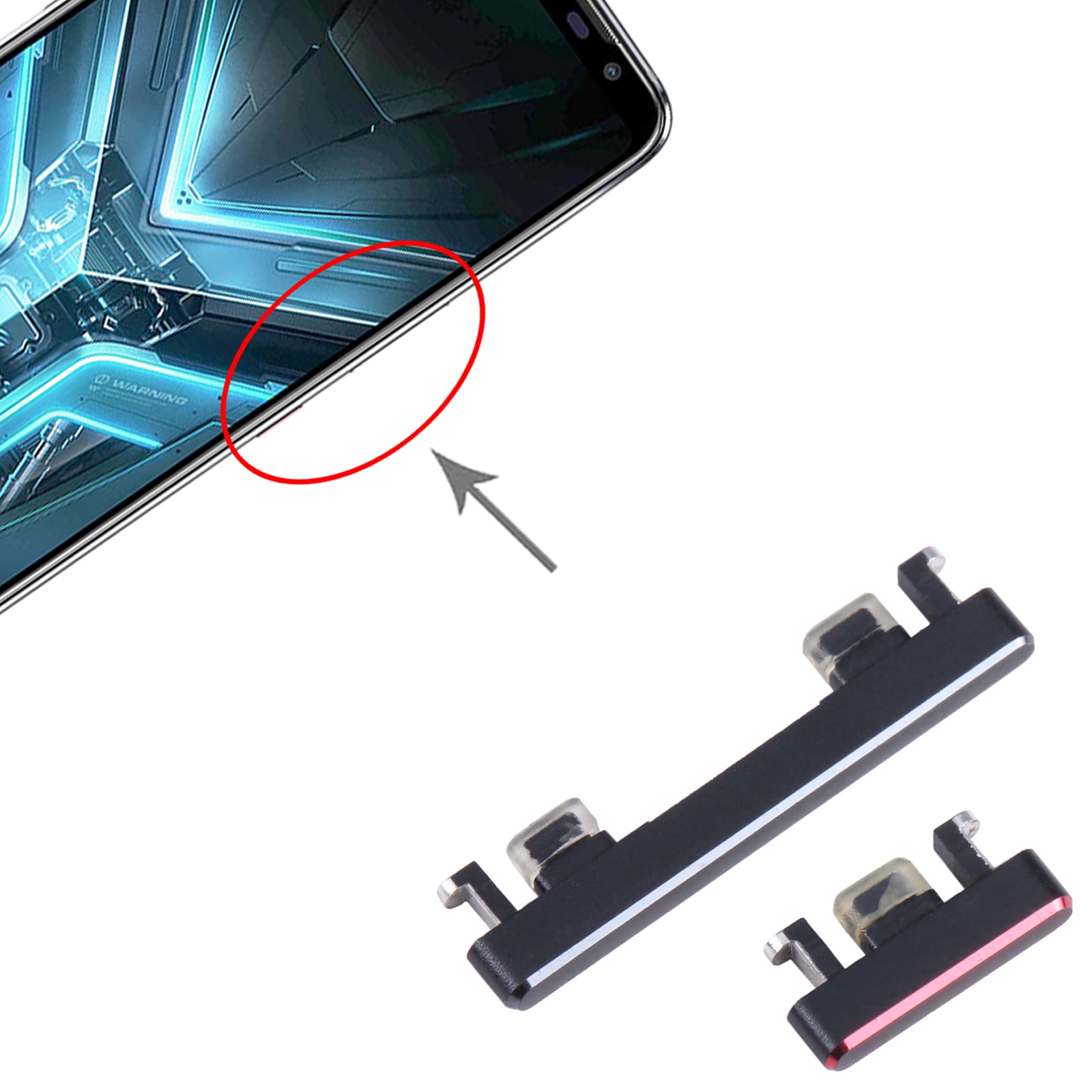 Asus ROG Phone 3 ZS661KS Red Power Volume Button Replacement - Image 3
